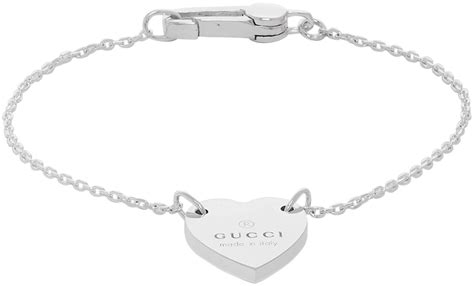 gucci silver cable bracelet|gucci trademark heart silver bracelet.